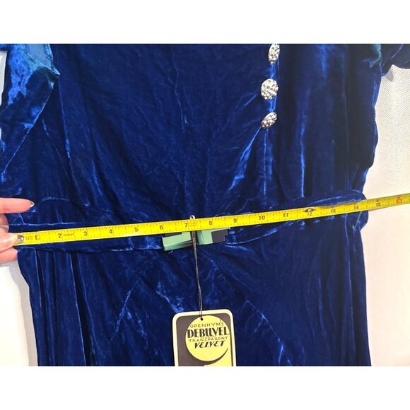 1930s Openhym's Debuvel Transparent Velvet Dress — Art Deco Silk Velvet Gown - Picture 7 of 16